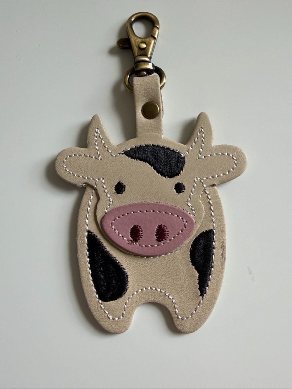 NWOT Portland Leather Goods Farm Animal Keychain—Seymour 🐄🐮